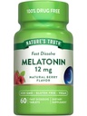 자연의 진실 멜라토닌 12mg | 60 빠른 용해 정제 | 천연 베리 맛 | Vegan, Non-GMO & 글루텐 무료 보충