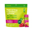 Hydrant - Energy Electrolyte Powder, Raspberry Lemonade 풍미, 30 카페인 & L-Theanine Energy Rehydration 스틱 팩 - 매일 사용을위한 낮은 설탕 에너지 분말