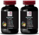 Berry Benefits - RESVERATROL Complex - 천연 성분, 일일 지원, 산화 방지 방패, 수분 밸런스, 영양 지원, flavorful Energy, Acai Berry Strength 2 병 120 캡슐