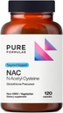 PureFormulas N-Acetyl-L-Cysteine - NAC 보충교재 캡슐 900mg NAC의 산화 글루타티온 전구체 - Detox + 운동 회복 및 면역 지원 - Non-GMO + 채식 보충교재 -120 캡슐
