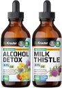 BIO KRAUTER 알코올 Detox Tincture 4 Fl. Oz. & 우유 Thistle Tincture 4 Fl. Oz.