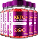 VIVE MD Proton Keto ACV Gummies 고급 무게 관리, 단백질 Keto ACV Gummies, Apple Cider Vinegar 보충 1000mg, Proton Keto + ACV Gummies 리뷰 (5 팩)