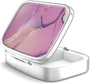 Pill Box 2 Compartment 소형 알약 케이스, 포켓 또는 Purse Pill 주최자 Pill 컨테이너 홀더 비타민, 약물, 생선 기름 및 보충제 (36-Color Gradient