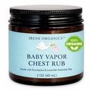 Irene Organics Organic Baby Vapor Chest Rub Clean Vapo Rub Eucalyptus Essential Oil, 모든 연령, 신생아 및 유아, Sick Kids Essentials와 같은 비 독성 성분으로 만든