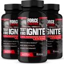 FORCE FACTOR 테스트 X180 Ignite, 남성 호르몬 부스터 & 지방 버너, 근육을 구축하는 데 도움이 테스토스테론 보충, 에너지 증가 및 부스트 활력 및 성능, 60 개 (패치 3)