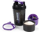 셰이커 병 - 저장 격실을 가진 단백질 셰이커 컵 - 매끄러운 Mixing-500ML/16oz (PURPLE & BLACK)를 위한 믹서를 가진 누출 증거 운동 Shake 병