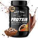 Black Magic Protein Powder - 효소 및 MCT 파우더가있는 Whey, Egg 및 Casein Complex - 사전 운동 및 포스트 운동 - 새로운 모습 - 유명한 초콜릿 땅콩 버터 퍼프 - 24g Protein - 2 LB