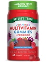 Nature's Truth Kids Multivitamin Gummies with Probiotics | 60 개 | 베리 펀치 맛 | 채식주의, 비 GMO 및 글루텐 무료 보충