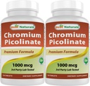 제일 자연적인 크롬 Picolinate 1000 mcg 120의 정제 (포장 2)