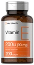 Horbäach 비타민 E Softgel 캡슐 200 IU | 90 mg 보충교재 | 200 조사 | 비 GMO 및 글루텐 자유로운 공식
