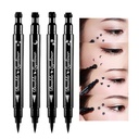 BINGBRUSH 양면 액체 스탬프 Eyeliner 펜, 얼굴 스탬프 메이크업 극단적으로 까만 방수 호리호리한 젤 펠트 끝 높은 까만 안료 액체 Eyeliner & 물개 (검정)
