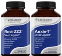 LifeSeasons Anxie-T 와 Rest-ZZZ - Mood & Mental Focus 지원 - 감 Calm 및 Relaxed - Eases 긴장 & Nervousness - Ashwagandha, Kava Kava, GABA 및 L-Theanine - 240 캡슐