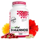 Cranberry가있는 Plantvital D Mannose 캡슐 - D-mannose 1000mg 캡슐 - Bladder, Kidney 및 Urinary Tract 지원을위한 높은 효능. Hibiscus와 Dandelion을 가진 크랜베리 분말. 2 달 공급