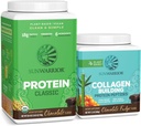 Sunwarrior Classic Vegan Protein Powder | 식물 기반 30 서빙, 초콜릿 및 콜라겐 빌딩 분말 Hyaluronic 산 | 20 서빙, 초콜릿 맛