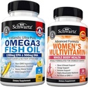여성 캡슐을 위한 매일 Multivitamin (1 달 공급) 플러스 세 배 힘 Omega 3 물고기 기름 Softgels (2 달 공급)