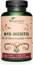 Vegavero Myo-Inositol & D-Chiro Inositol | 호르몬 균형 & Ovarian 지원 | Folate, Resveratrol, CoQ10 | 40:1 비율 | 실험실 테스트 | 120 모자 | Vegan