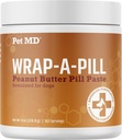애완 동물 MD Wrap A Pill Peanut Butter 풍미 Pill Paste for Dogs - 알약을 숨기기 위해 포켓 또는 파우치를 만드십시오 & 약물 - 8 oz