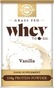 Solgar Grass Fed Whey to Go Protein Powder Vanilla, 11.9 oz - 뉴질랜드 소아에서 잔디 볶은 단백질 20g - 큰 타스팅 및 혼합 쉽게 - 힘 및 복구 지원 - 13 서빙