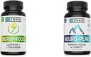 Zhou Caffeine 100mg L-Theanine 200mg Nootropic 60 캡슐과 신경 최고 뇌 지원 DMAE Bacopa 30 캡슐