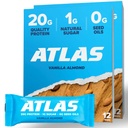 Atlas Protein Bar - 20g Clean Protein, 1g Natural Sugar, 씨앗 오일, 글루텐 없음, 인공 감미료 없음 - 바닐라 알몬드 24 카운트