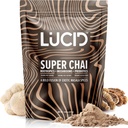 Lucid Superfood Organic Mushroom Chai with Nootropics - Lion's Mane, Tremella, Cordyceps & Turkey 꼬리 - 즉시 Mushroom Chai 초점 두뇌 건강 - 알파 GPC, L-Theanine, Ginko Biloba - 미국 Made