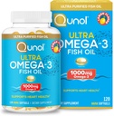 Qunol Omega 3 물고기 기름 소형 Softgels, 1000mg 매우 순수한 물고기 기름, 심장 건강 지원, Omega 3 DHA 보충교재, 레몬 풍미, 2 달 공급, 120 조사