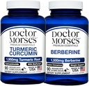 의사 Morse의 Turmeric Curcumin 1950mg & Berberine 1500mg 번들 - 공동 지원, 건강한 대사 및 BioPerine & Ceylon Cinnamon, FDA 승인, NSF 인증 90 캡슐과 면역 부스트