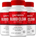Genesis Blood Clean 캡슐 - 최대 강도를위한 고급 공식 보충 - 천연 혈관 청소기, GenesisBlood Clean Pills, GenesisBloodClean Pastillas 리뷰 (3 팩)