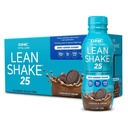 GNC Lean Shake 25 Protein Shake, Clinically Proven Weight Management, 식사 교체, 25g Protein with Zero Added Sugar, 음료, 쿠키, 크림, 12 팩