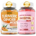설탕 무료 2Pack Turmeric 생강 구미 & 2Pack Myo-Inositol & D-Chiro Inositol 구미