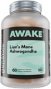Mushroom Genetics Lions Mane & Ashwagandha 보충교재 캡슐 - 뇌, 기억 & 긴장 기복을 위한 Nootropic 버섯 | 초점, 에너지 & 웰빙을 위한 과일 몸 & Ashwagandha 뿌리 | 60의 캡슐