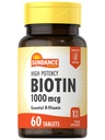 Sundance 높은 효능 Biotin 1,000 mcg 보충 | 필수 B 비타민 정제 | 채식주의, 비 GMO 및 글루텐 무료