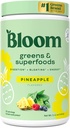 Bloom Nutrition Superfood Greens Powder, Probiotics 및 Prebiotics, Gut Health, 여성용 Bloating Relief, Chlorella, Beet Root Powder, 25 SVG, Pineapple과 Green Juice Mix 혼합
