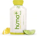 Huma Plus (Double Electrolytes) - Chia Energy Gel, 레몬 라임, 24 젤, 25mg 카페인 - Stomach Friendly, Real Food Energy Gels