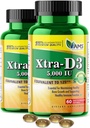 미국 Medic & 과학 Xtra D3 비타민 D 5,000 IU (125 mcg) 남자 & 여자 (120Easy에 삼키기 Softgels) 2pack|Bone, Heart Health, 면역 시스템 지원,Lung 기능에 가장 적합