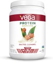 Vega 단백질과 녹색, 소금에 절인 Caramel, Vegan 단백질 분말, 20g 식물 기반 단백질, 낮은 Carb, Keto, Dairy 무료, 글루텐 무료, 비 GMO, 여성과 남성용 완두 단백질, 1.1 파운드 (17 서빙)