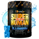 ALPHA LION Superhuman Burn – 2 in 1 Metabolism Booster Pre Workout and Thermogenic Fat Burner for Men – 식욕 억제 및 체중 감량 보충 (21 서빙, 블루 거미 곰 맛)