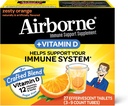 아연 Effervescent 정제를 가진 Airborne 750mg 비타민 C, 강력한 산화 방지제 비타민 A C D3 & E - 27 Fizzy 음료 정제, 과민한 오렌지 풍미를 가진 면역 지원 보충교재