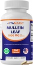 봉사 당 Vitamatic Mullein 잎 1000mg - 건강한 호흡, 기관 및 면역 기능 지원 - 200의 캡슐