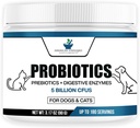 미국 표준은 Prebiotics & Digestive 효소, 5 억 CFU, 9 Strains, 3.17oz (90g), 180 서빙 - 개 & 고양이 프로바이오틱스에 대 한 프로 바이오 틱스 보충 교재