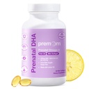 Premom Prenatal DHA 물고기 기름: 470mg DHA를 가진 Triglyceride Omega 3, 200mg EPA + 400 IU VIT D3 보충교재 - 여성을 위한 비료 지원 - 야생 잡힌 물고기에서 세계적으로 sourced