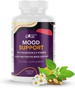 Mood Support Supplement | 수면, 휴식 및 Cortisol 관리자를위한 Calm Aid 지원 | 60 캡슐