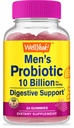 10 억 CFU를 가진 남자를 위한 WellYeah Probiotic Gummies, 자연적인 소화 균형, 감소 가스, bloating 및 불규칙성, 글루텐 자유로운, 비 GMO, 채식주의자 - 60 Gummies