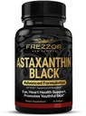 FREZZOR Astaxanthin Black 12mg | 노화 방지 아름다움 보충교재 산화 방지제 | 피부, 눈, 신경, 근육을 위한 운동 회복 | 심혈관과 면역 지원 | 60 Softgels