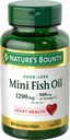 Nature's Bounty Mini Fish Oil Softgels, Burpless Fish Oil Omega 3 보충제, 심장 건강 지원, 90 Softgels (팩 1)