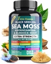 Sea Moss Extract, Black Seed Oil, Ashwagandha, Turmeric & More – 10in-1 Black Pepper & Elderberry와 허브 보충 – 60 캡슐