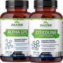 Zazzee Citicoline CDP 콜린 캡슐과 알파 GPC 콜린 캡슐