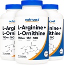 Nutricost L 아르기닌 L-Ornithine 750mg; 180 캡슐 (3 병)