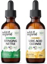 야생 & 유기 Stinging Nettle 루트 Tincture 2 fl oz & Uric Acid Cleanse Tincture 2 fl oz