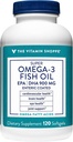 비타민 Shoppe Omega 3 물고기 기름 1290mg, EPA 735mg & DHA 165mg의 순수성은, 심장 혈관, 합동 및 뇌 건강 (120 Softgels)를 지원하기 위하여 증류된 분자로 증류했습니다
